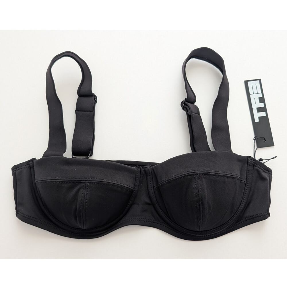 NWT TA3 Busty Bra Top Bikini Top Black Size Small B Cup Underwire Padded